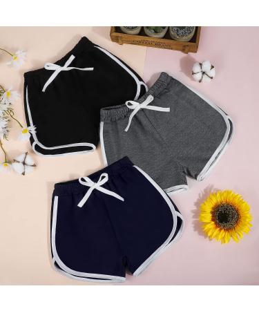 Ruisita 3 Pieces Kids Running Athletic Shorts Set - Toddler Sport Shorts for Boys and Girls 4-5T - Black, Dark Grey, Navy Blue - Buy Online on SooperMarket.com