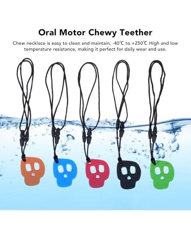 5 Pack Skull Shaped Silicone Chew Necklaces - Sensory Oral Motor Aids for Autism ADHD & Anxiety Relief - Buy Online on SooperMarket.com