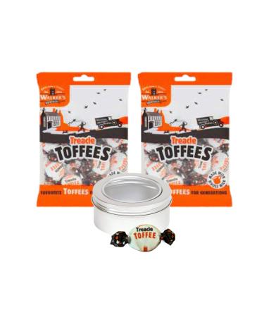 Toffee Sweets Walkers Nonsuch Treacle Flavour x 2 Bags x 150g Each Bundle with TinTastic Silver Window Lid Refillable On-the-Go Travel Tin