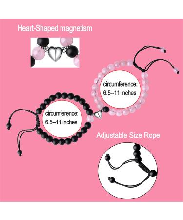 XIANNVXI Couples Bracelets Set - His and Her Magnetic Matching Couple Gifts Jewelry in BlackPink - Buy Online on SooperMarket.com