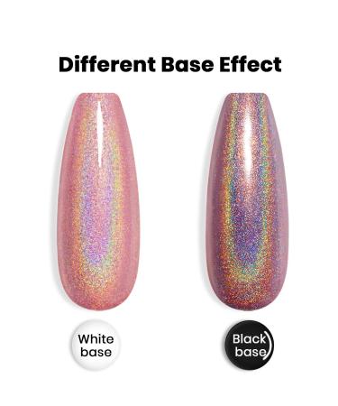RARJSM Holographic Nail Polish Set - Black, White, Silver, Rose Gold Glitter Gel Polish - 4PCS 7.5ML UV LED Manicure Varnish Gift Set - Buy Online on SooperMarket.com