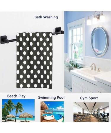 Naanle Cute Polka Dot Pattern Hand Towels - Soft Absorbent Guest Towels for Bathroom, Hotel, Gym, Spa - 16 x 30 Inches (Black White) - Buy Online on SooperMarket.com