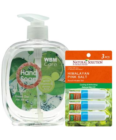 Himalayan Chef WBM Natural Lemon Liquid Hand Soap With 3 PCs Natural Mint Nasal Inhaler 5 Pound