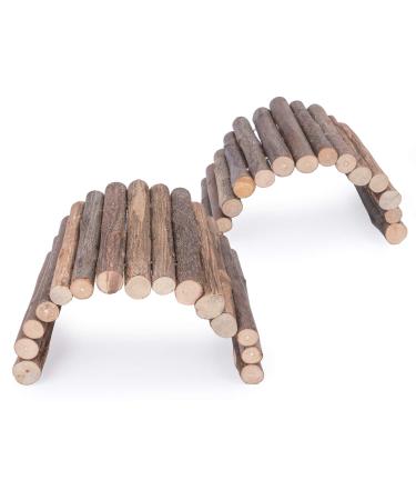 Niteangel Wooden Ladder Bridge, Hamster Mouse Rat Rodents Toy, Small Animal Chew Toy 8.4'' x 3.9'' (2 Packs)