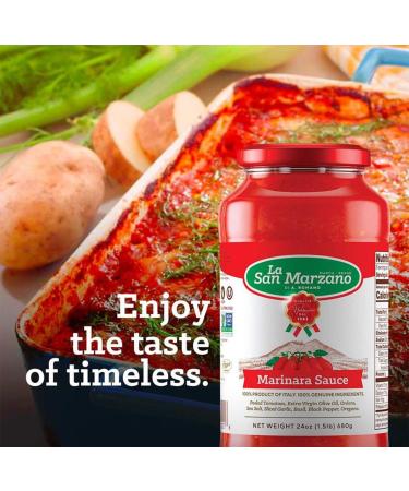 Authentic 24 Ounce Marinara Pasta Sauce - Made in Italy with San Marzano Tomatoes (Pack of 3) - Buy Online on SooperMarket.com