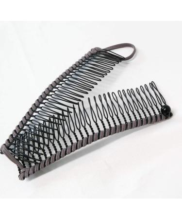 GETAGOTA 2-Piece Adjustable Banana Hair Clip Comb Set for Women - Double Combs Hair Accessory for Styling Thick Curly Hair - Brown and Beige - Buy Online on SooperMarket.com