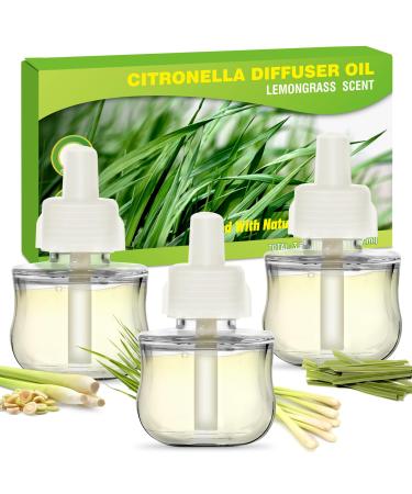 SCENTORINI Citronella Plugins Refills Compatible with Air Wick Scented Oil Warmers Air Fresheners for Home and Bathroom Essential Oils Refills 3 Refills