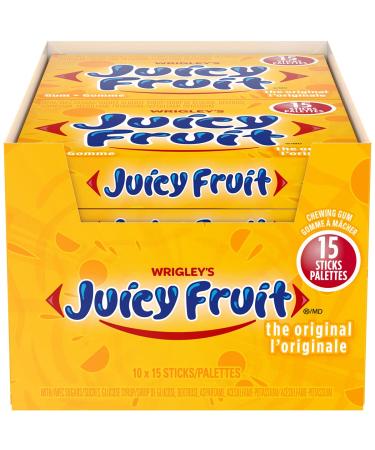 Juicy Fruit Gum Wrigley's Juicy Fruit Gum - 10/15ct tray