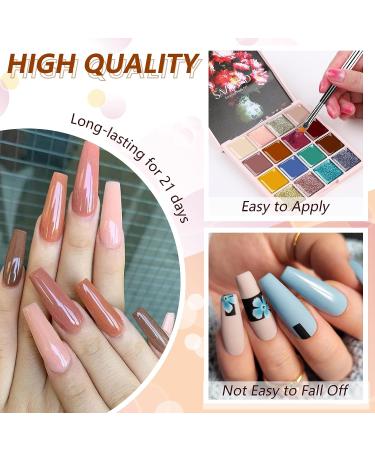Saviland 16 Colors Cream Gel Nail Polish Set - Nude Solid Glitter Palette for Manicure, Soak Off UV LED Kit for Salon and Home DIY - Buy Online on SooperMarket.com