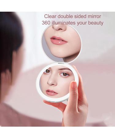LED Lighted Travel Makeup Mirror Round LED Pocket Mirror Portable Foldable Mini LED Lighted Pocket Makeup Mirror for Travel - Buy Online on SooperMarket.com