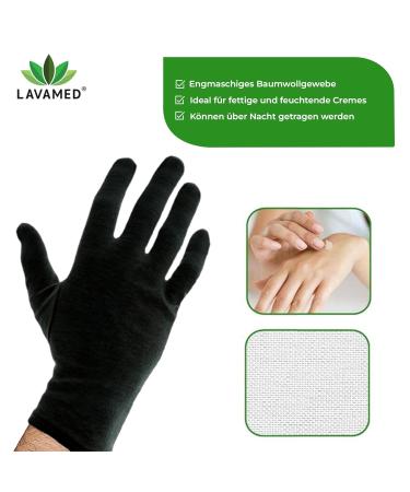 LAVAMED Dermatest Black Cotton Gloves - 100% Pure Cotton Protective Gloves (Size 6 S) for International Shipping - Buy Online on SooperMarket.com