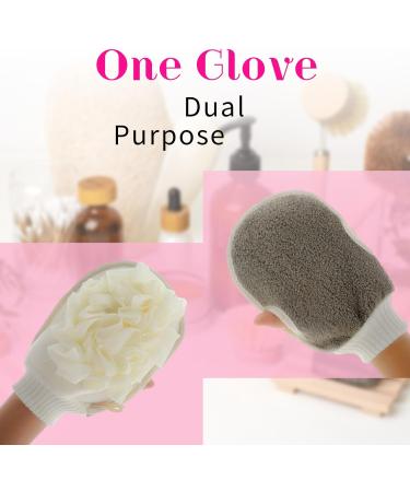 Double-Sided Bath Peeling Glove | Shower Scrubber & Luffa Sponge for Dead Skin Removal | Soft & Effective Exfoliation - Buy Online on SooperMarket.com
