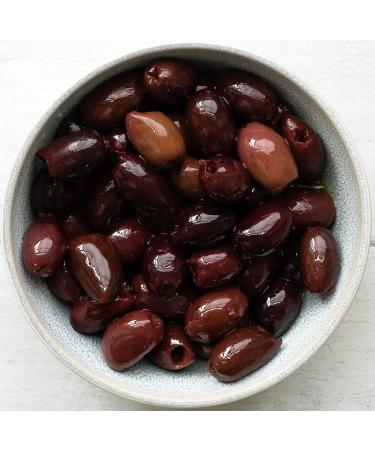 The Real Olive Company Olives 1kg | Pitted Kalamata Olives Deli Fresh Mediterranean Black Kalamata Olives | Sustainable & Responsibly Sourced | Cold Pressed Oils
