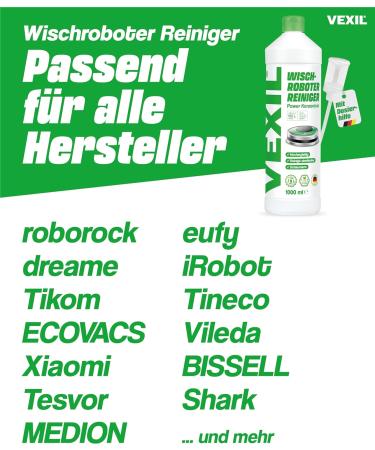 Vexil Floor Cleaner for Wiping Robots - 1L Power Concentrate | Biodegradable Strip-Free Solution for Parquet Tiles & Laminate - Made in Germany - Buy Online on SooperMarket.com