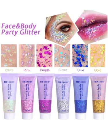 SWETIYOU 50ml Holographic Chunky Body Glitter Gel - Long Lasting Festival Cosmetic Sequins in Blue - Buy Online on SooperMarket.com