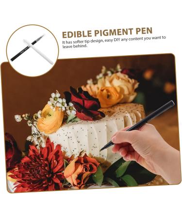 HOLIDYOYO 2pcs Can Be Food Coloring Pen Cake Edible Marking Pen Edible Pen Baking Chocolate Mark Pen Plastic Black White - Buy Online on SooperMarket.com