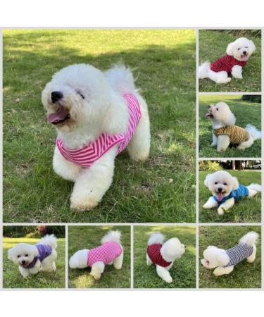 Dog Shirts Cotton Striped T-Shirts  Breathable Basic Vest for Puppy and Cat  Super Soft Stretchable Doggy Tee Tank Top Sleeveless  Fashion & Cute Color for Boys and Girls (M  Pink+Green) Medium Pink+Green - Buy Online on SooperMarket.com