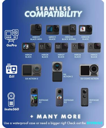 Movo DiveRig4 Diving Rig Bundle with Waterproof LED Light - GoPro and DJI Osmo Action Cam Compatible - Scuba Accessories for Underwater Photography - Buy Online on SooperMarket.com