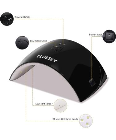 Bluesky Gel Nail Polish Starter Kit with 24W UV LED Lamp - 3 Gel Polishes, Cleanser, Top & Base Coat, Nail File - Amazon Exclusive - Buy Online on SooperMarket.com