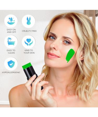 Go Ho Water Based Green Face Paint Stick (1.06 Oz) - Washable Cream Body Paint for Grinch Costume Makeup | Full-Coverage SFX Cosplay and Theater Makeup Stick - Halloween Essential - Buy Online on SooperMarket.com
