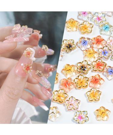 100Pcs Flower Nail Charms | 3D Resin Gems for Nail Art | DIY Manicure Decor | Mixed Color Spring Blossoms - Buy Online on SooperMarket.com