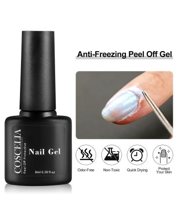 Coscelia Liquid Latex Tape Set - Peel Off 8ml Skin Protection for Nail Art & Manicure Odorless White - Buy Online on SooperMarket.com