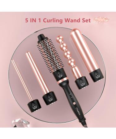 Buy O Bella 5 in 1 Curling Iron Set - Interchangeable Ceramic Wands & Thermal Brush | Fast Shipping Worldwide - Buy Online on SooperMarket.com