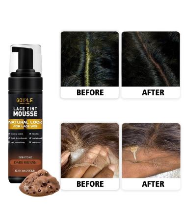 Lace Tint Melting Hair Mousse 6.8 fl oz - Natural Dark Brown Lace Color for Women's Wigs, Toupees & Hairpieces - Buy Online on SooperMarket.com