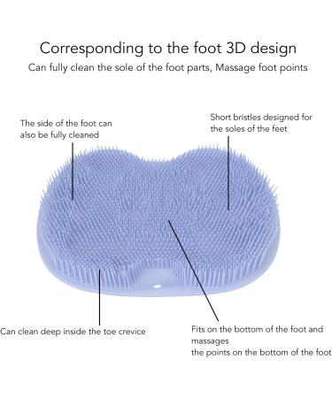 Hands-Free Foot & Back Scrubber for Shower - Multifunctional Body Brush with Suction Cup - Exfoliates, Massages, Non-Skid Mat (Blue) - Bathroom Scrubber - Buy Online on SooperMarket.com