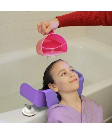 Shampoo Buddy Portable Hair Wash Basin for Kids - Tear-Free Hair Washing Basin for Children, Toddlers, Teens - Use on Bathtub or Sink (Purple) - Buy Online on SooperMarket.com