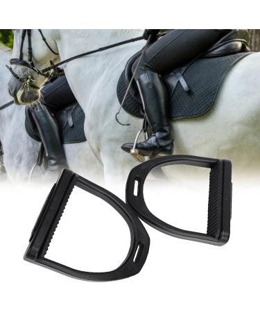 Doact Iron Stirrups for Adolescents & Adults - Secure Black Rubber & Plastic Dressage Stirrups | Medium 13 | Perfect for Children & Horses - Buy Online on SooperMarket.com