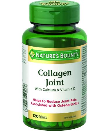 Nature's Bounty Collagen Joint with Calcium & Vitamin C Helps to reduce joint pain associated with osteoarthritis 120 Tablets