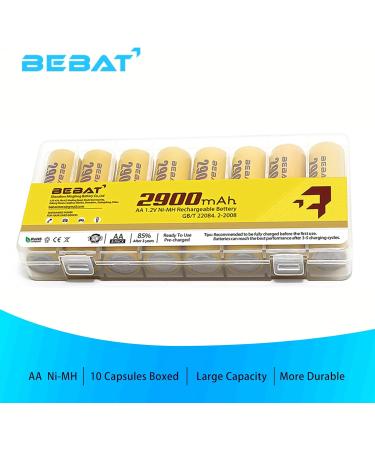 BEBAT Rechargeable Batteries AA (2023 New Version) AA Batteries 2900mAh High Capacity Low Self Discharge Ni-MH 1.2V Double A Rechargeable Batteries (8 Pack) - Buy Online on SooperMarket.com