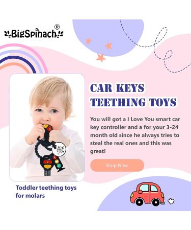 BIGSPINACH Baby Teething Keys Toys Set - Gothic Car Key Baby Teether Combo for 6 to 12 Months Toddler (Black) - Buy Online on SooperMarket.com