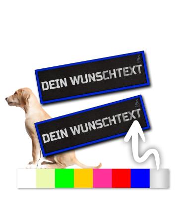 2 pieces P24S K9 dog harness velcro stickers design yourself for small and medium dogs with name Small Blue Small Blue