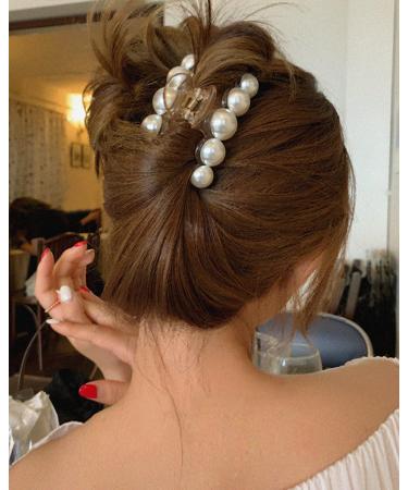 inSowni 7 Pack Pearl Hair Claw Clips - Elegant White Non Slip Barrettes for Women & Girls - Wedding Bridal Hair Accessories - Korean Style Grip Clamps - Buy Online on SooperMarket.com