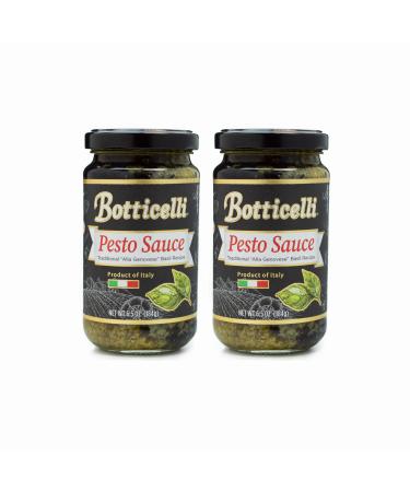 Botticelli Premium Fresh Basil Pesto Sauce (Pack of 2) for Pasta, Salad Dressing, Sandwich & Dip - Ready-to-Use Traditional Genovese Basil Pesto Made from Italy - 6.7oz 6.7 Ounce (Pack of 2)