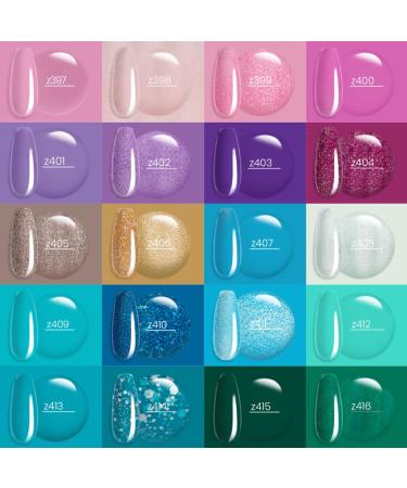 Beetles Mermaid Collection 20 Colors Dip Powder Set with Dip Liquids - Purple Green Glitter Nail Art Kit, No LED Lamp Needed - Perfect Gift for Her - Buy Online on SooperMarket.com