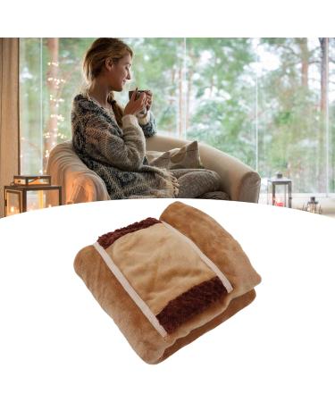 Heated Warm Scarf - 5V Low Voltage USB Flannel Heating Blanket for Home & Office - Safe & Multifunctional | Brown - Buy Online on SooperMarket.com
