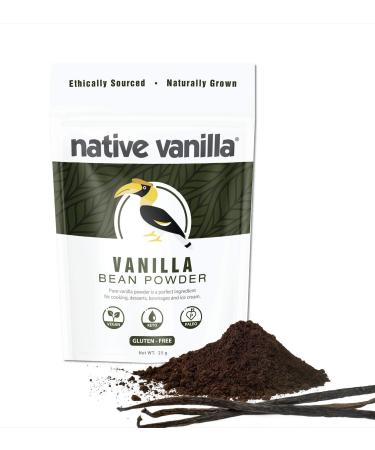 Native Vanilla - Premium Gourmet 100% Pure Ground Vanilla Bean Powder (25 g) - for Coffee Baking Ice Cream Keto-Friendly 25 g (Pack of 1)