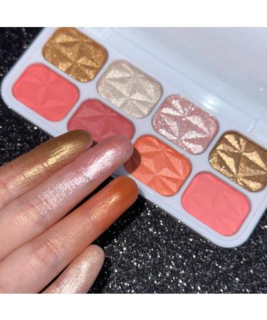 8 Colors Blusher Highlighter Makeup Palette | Waterproof Matte & Shimmer Blush Bronzer & Eyeshadow for a Flawless Finish - Buy Online on SooperMarket.com