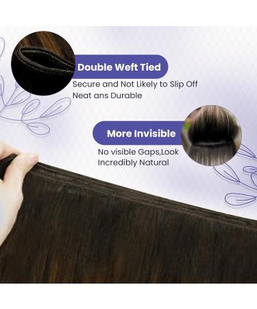 Buy Laavoo 60cm Real Hair Balayage Extensions - Dark Brown Ombre Light Brown Sew-In Weft - 120g #2/8/2 - Premium Quality Hair Extensions - Buy Online on SooperMarket.com