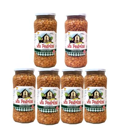 Spanish Pardina Lentils - Lentejas Source of protein and fiber - 6x 560gr jar