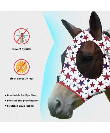 Harrison Howard Stretchable UV Protection Fly Mask - Breathable with Mesh Eye Opening & Ventilated Ear Protection - Extra-Full Size for Optimal Comfort - Buy Online on SooperMarket.com