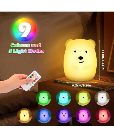 Buy Children's Night Light - 9 Colors & 3 Modes Silicone Touch & Remote Control USB Charging - Perfect Baby Lamp for Kids' Room - Buy Online on SooperMarket.com