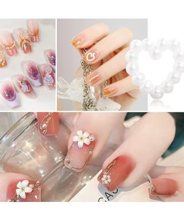 3D Assorted Color Nail Charms Set for Nail Art Manicure - Hearts, Flowers, Bowknots, Pearls, and Rhinestones - Buy Online on SooperMarket.com