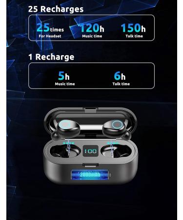 VOLT PLUS TECH Wireless Bluetooth Earbuds for Samsung Galaxy - Black F9 TWS, IPX7 Waterproof, 2000mAh Case - Buy Online on SooperMarket.com