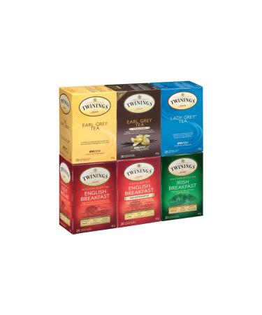 Twinings Black Tea Variety Pack Individually Wrapped Tea Bags | Caffeinated | 20 Count (Pack of 12) Two 20 Count Boxes of Each Robust Black Tea Flavor | Enjoy Hot or Iced Black Tea Variety Pack 20 Count (Pack of 12)