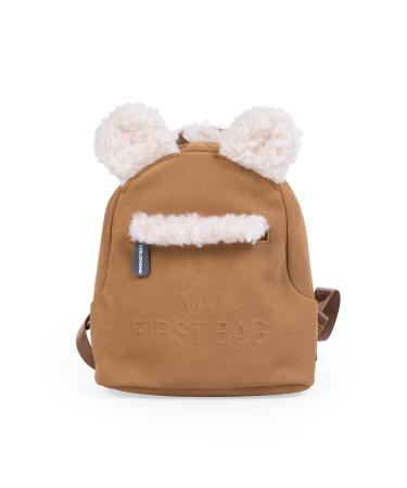 Childhome children's backpack baby school kindergarten crib two subjects lunchbag/bottles suitable removable safety buckle water -repellent my first bag suede