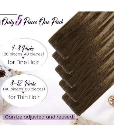 Laavoo Real Hair Tape In Extensions | Blond Ombre & Brown Balayage | 60cm Virgin Real Hair | 5pcs 12.5g #4/27/4 - Buy Online on SooperMarket.com